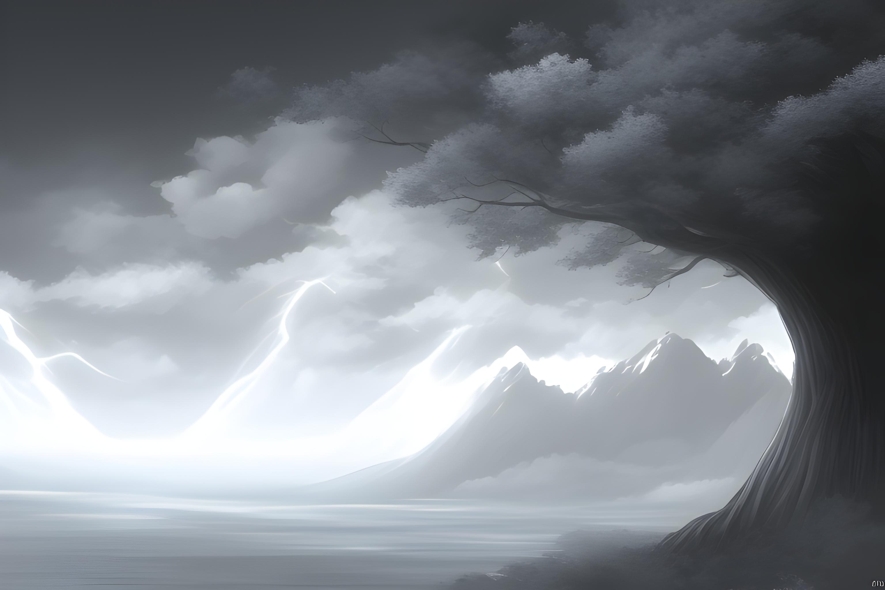 genere moi un fond d ecran avec killua qui a les yeux fermer et avec un fond noir
